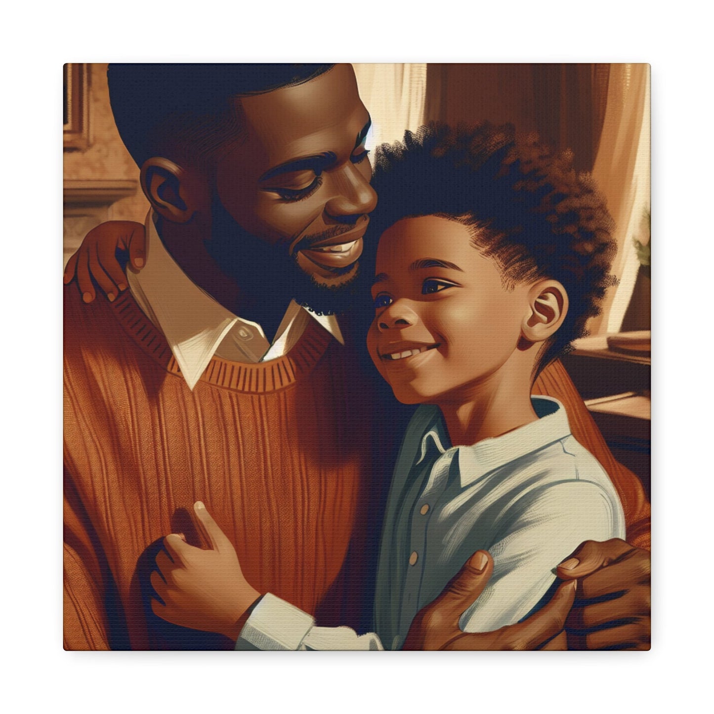 "Fatherly Love: A Tender Embrace" - Canvas - Authentic4Us