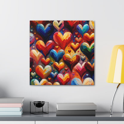 "Heartscape: Vibrant Love Explosion" - Canvas