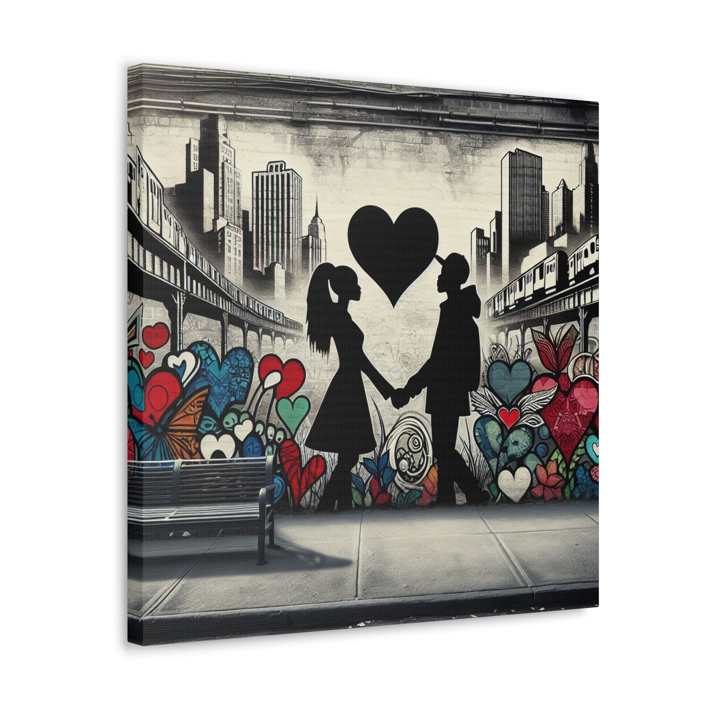 1. "Urban Love Mural" 2. "Heartfelt Urban Connection" 3. "City - Canvas - Authentic4Us