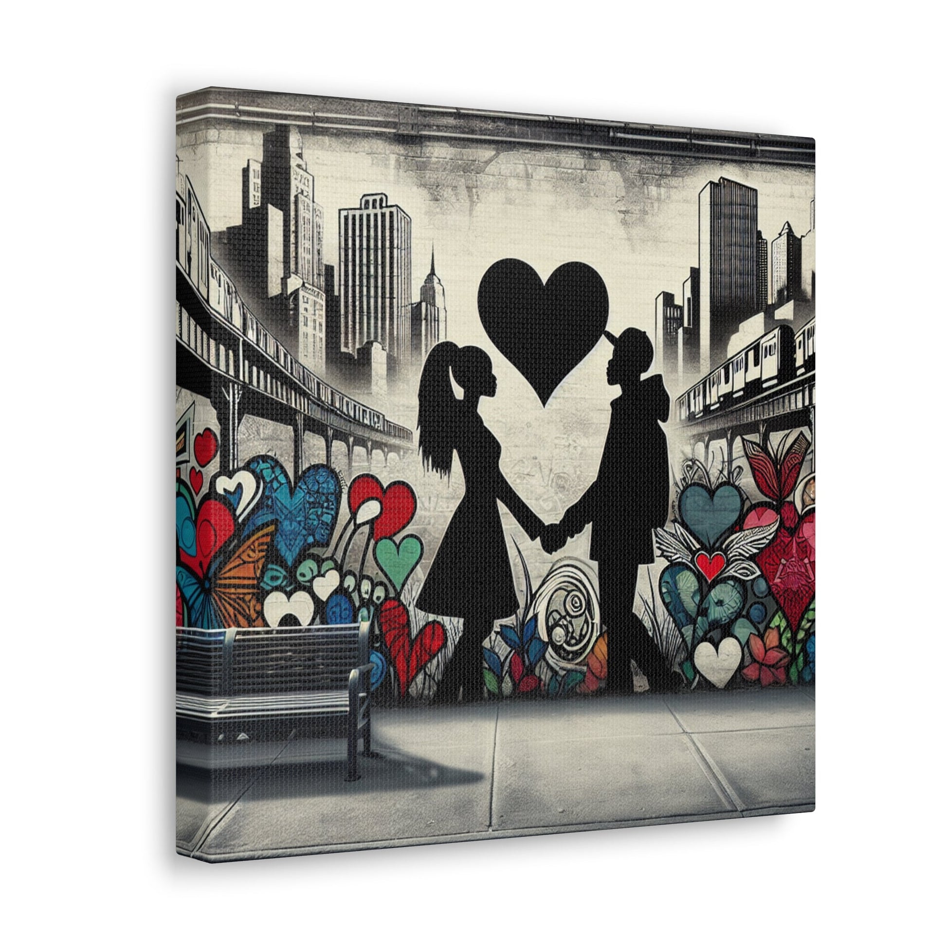 1. "Urban Love Mural" 2. "Heartfelt Urban Connection" 3. "City - Canvas - Authentic4Us