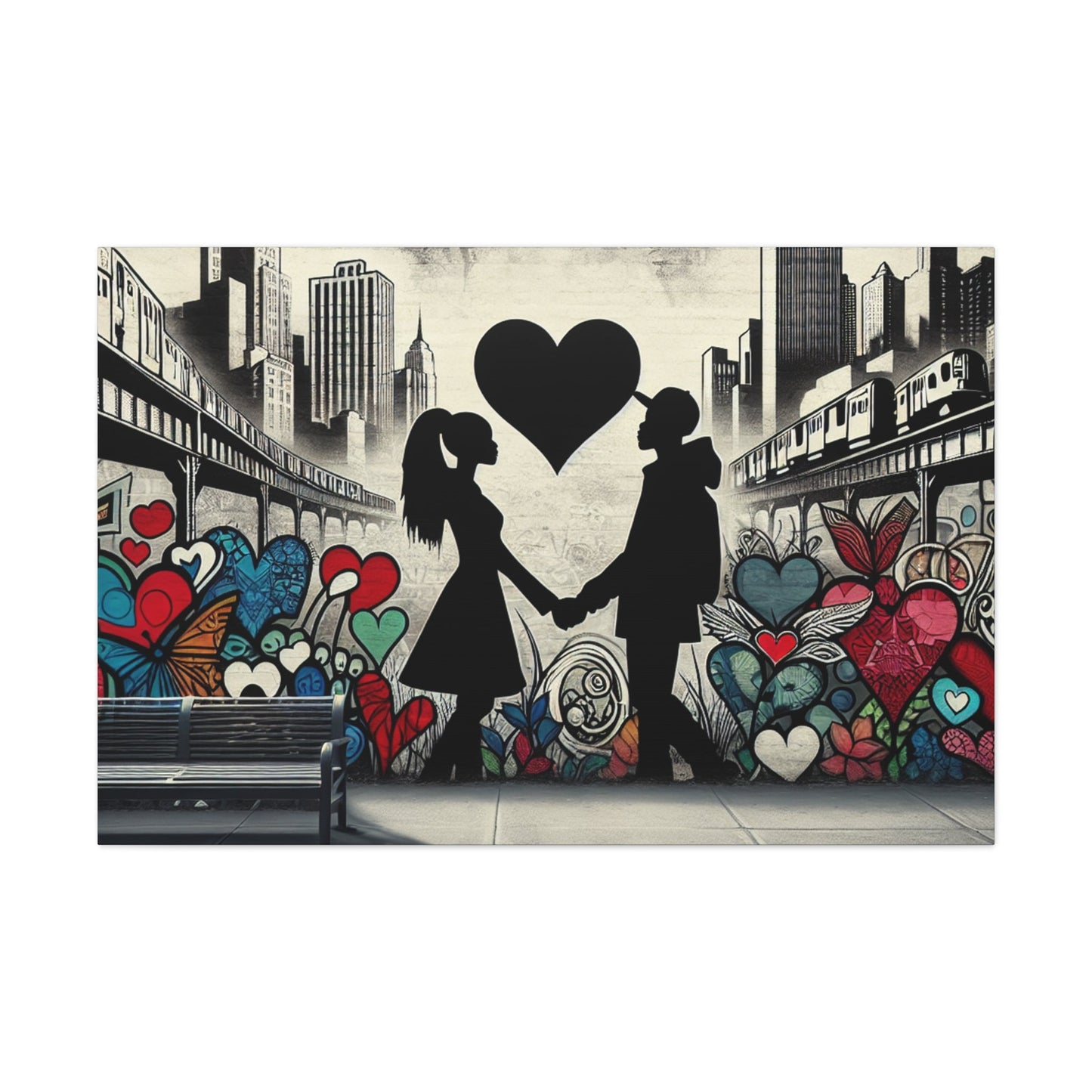 1. "Urban Love Mural" 2. "Heartfelt Urban Connection" 3. "City - Canvas - Authentic4Us