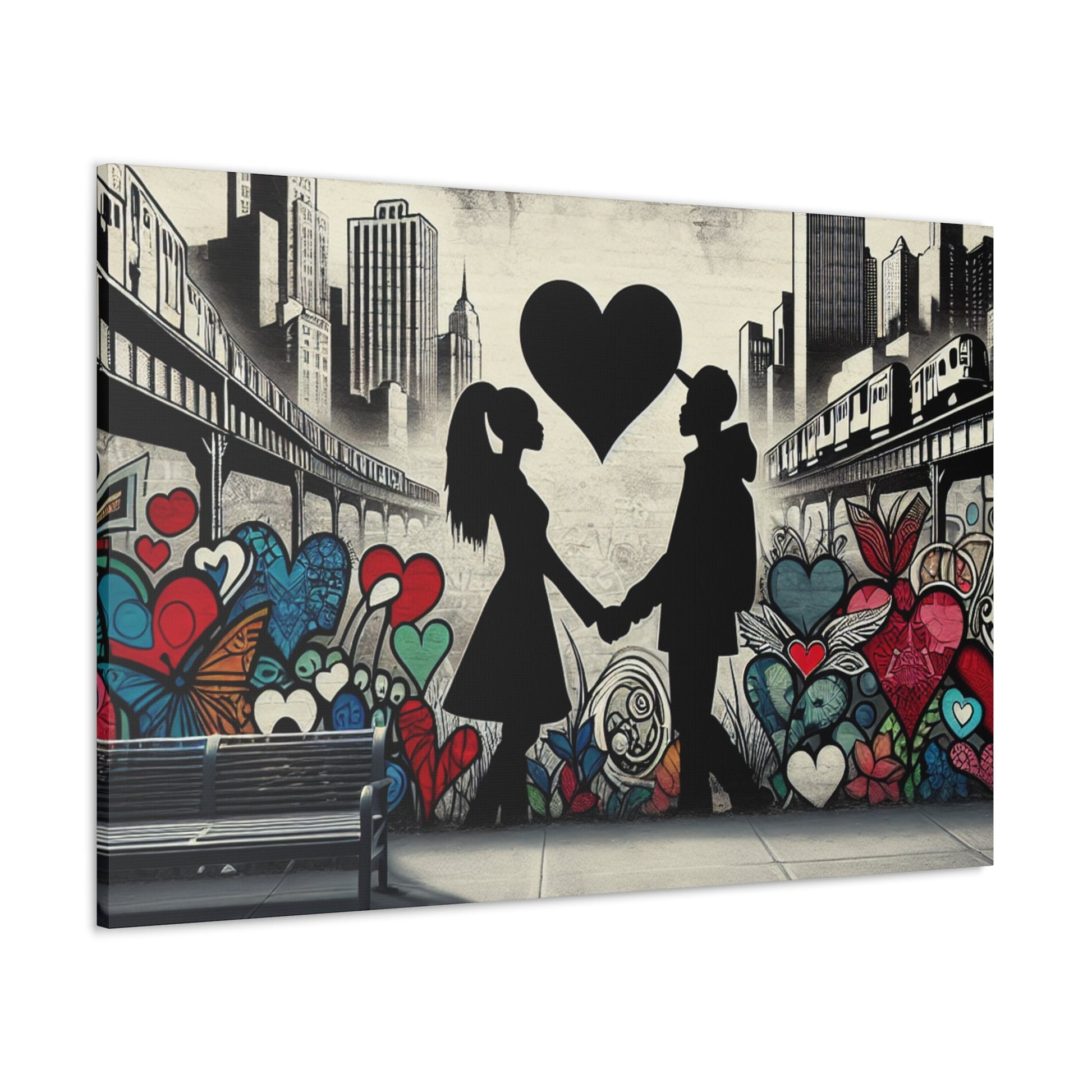 1. "Urban Love Mural" 2. "Heartfelt Urban Connection" 3. "City - Canvas - Authentic4Us