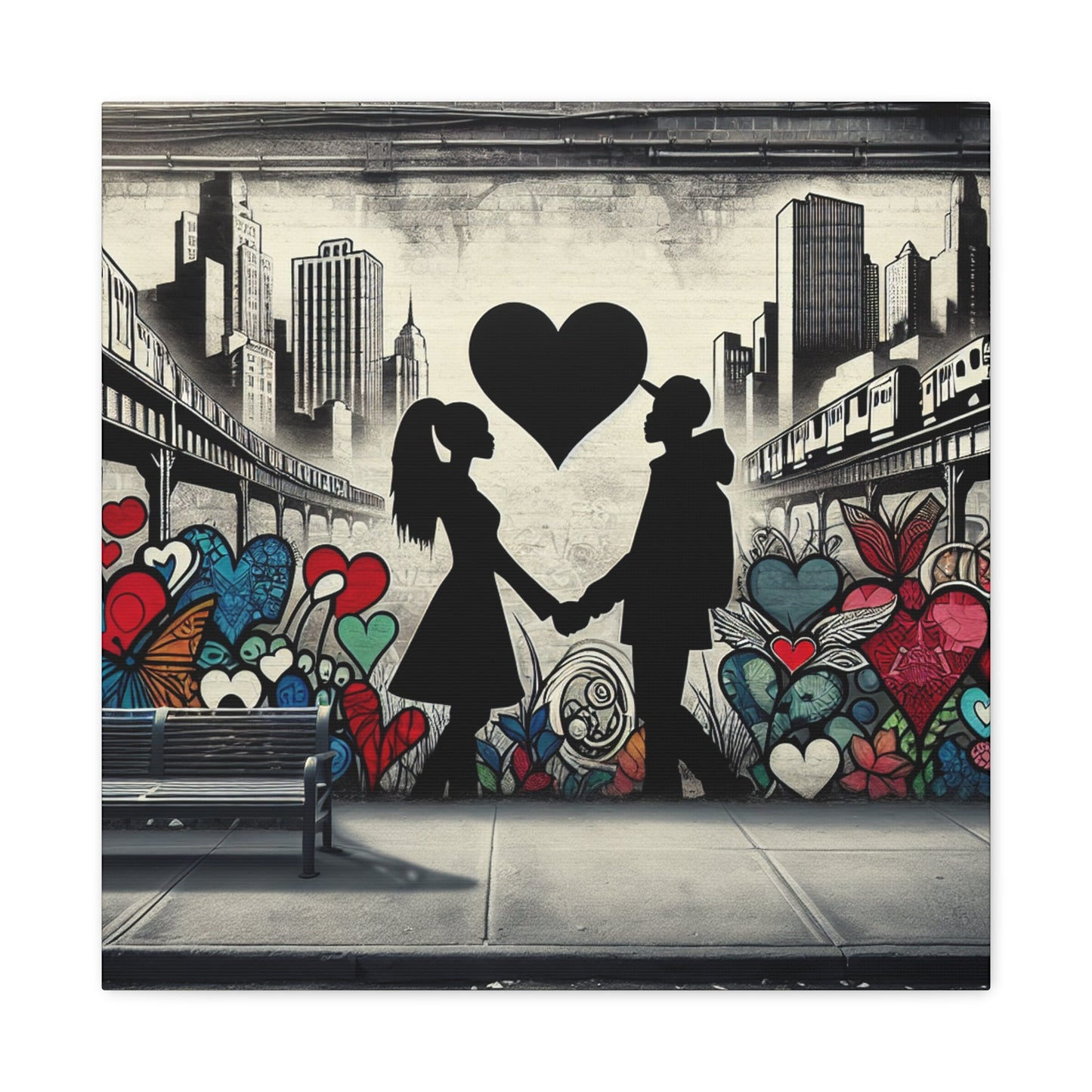 1. "Urban Love Mural" 2. "Heartfelt Urban Connection" 3. "City - Canvas - Authentic4Us