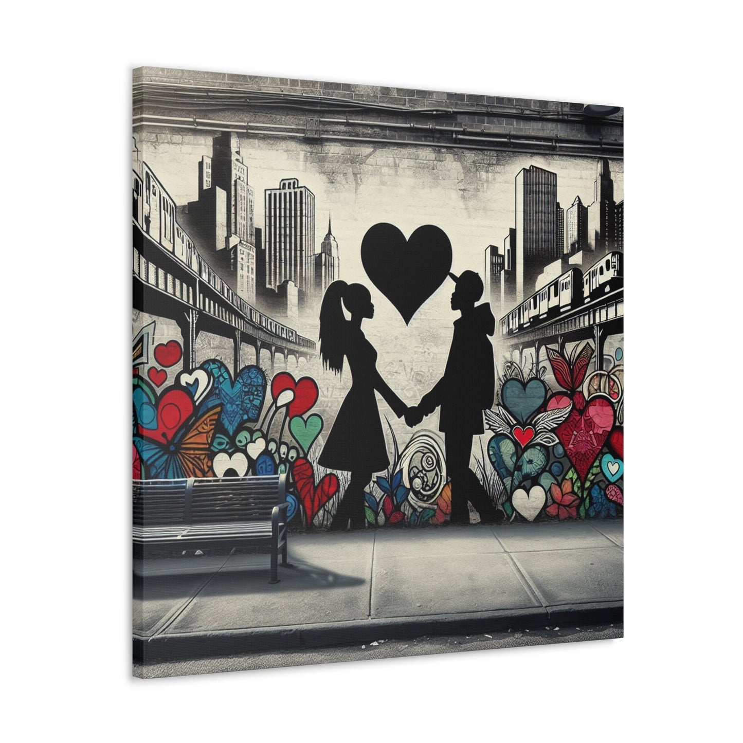 1. "Urban Love Mural" 2. "Heartfelt Urban Connection" 3. "City - Canvas - Authentic4Us