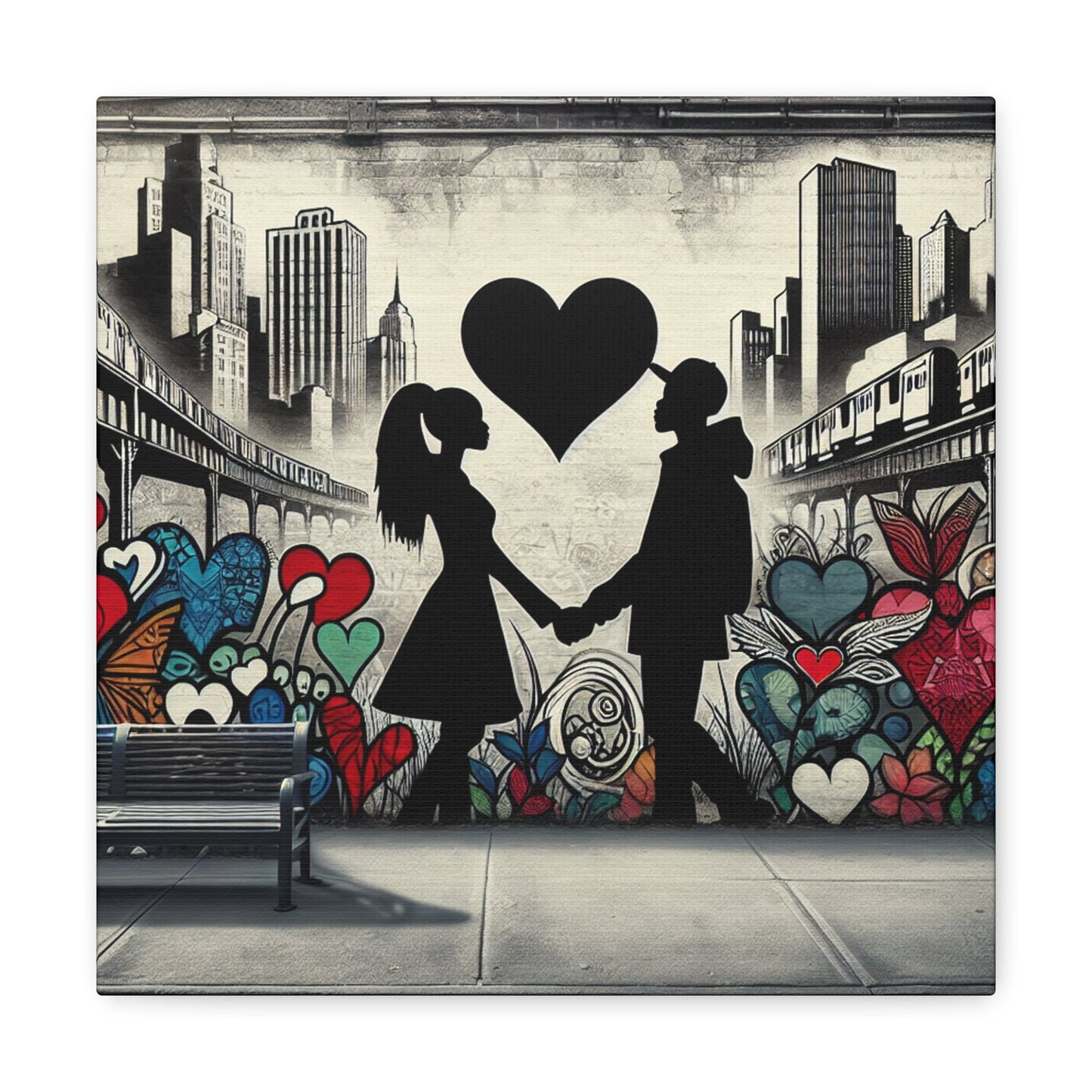 1. "Urban Love Mural" 2. "Heartfelt Urban Connection" 3. "City - Canvas - Authentic4Us