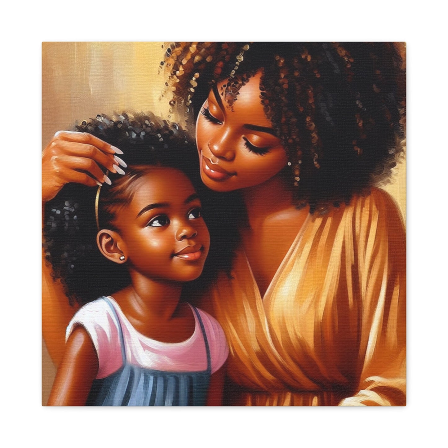 "Affectionate Bond: Mother and Daughter" - Canvas - Authentic4Us