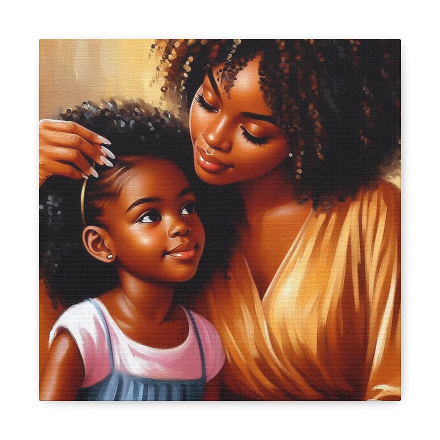 "Affectionate Bond: Mother and Daughter" - Canvas - Authentic4Us