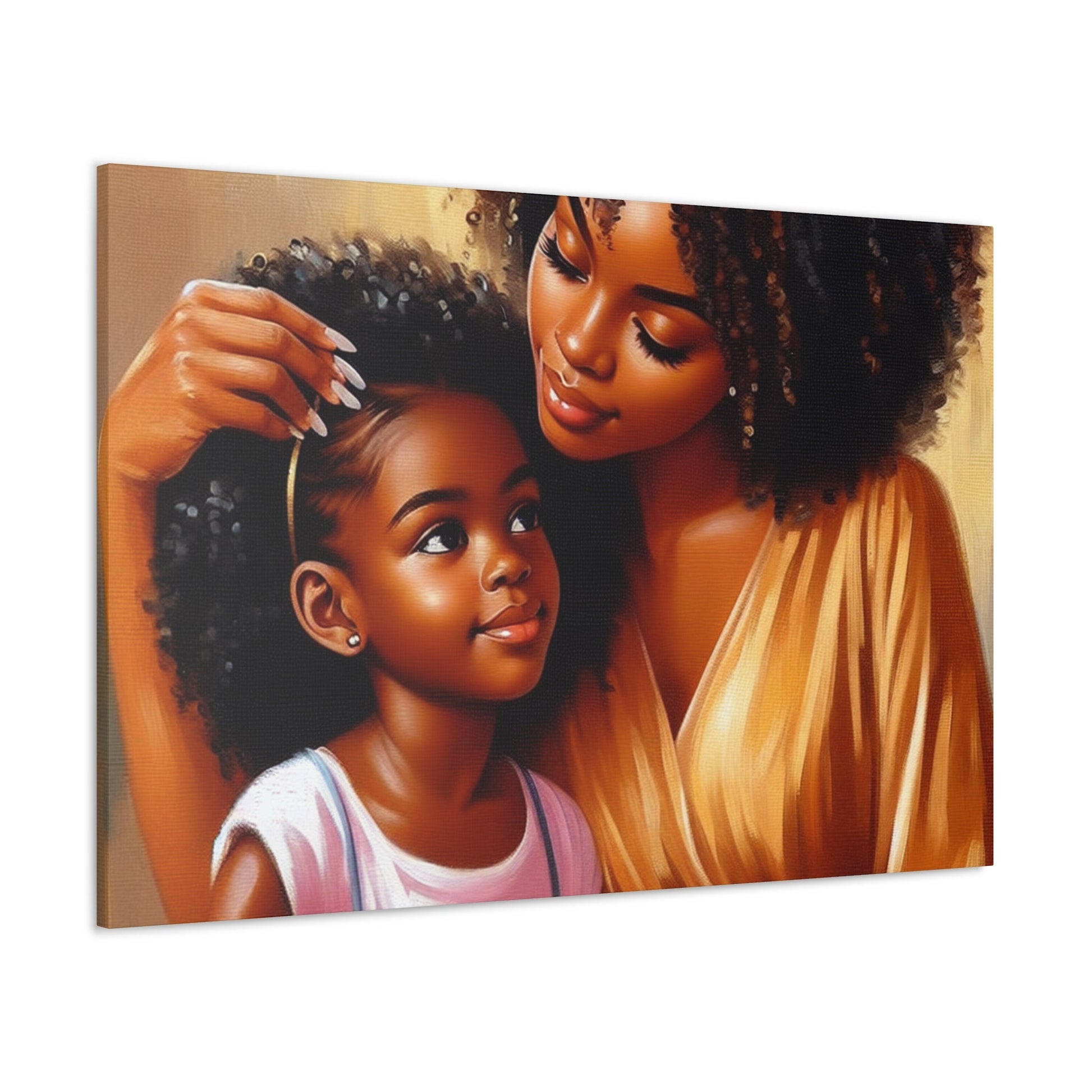 "Affectionate Bond: Mother and Daughter" - Canvas - Authentic4Us