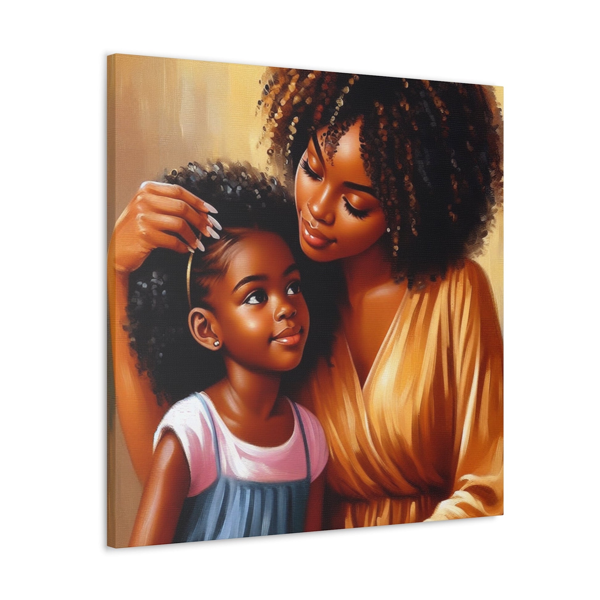 "Affectionate Bond: Mother and Daughter" - Canvas - Authentic4Us