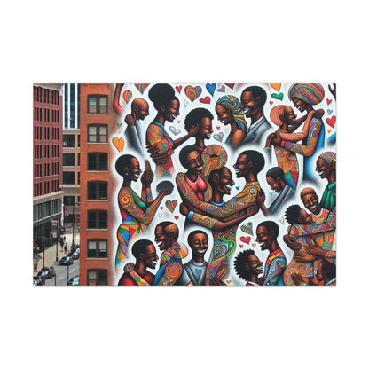 "Affectionate Harmony: Urban Mural" - Canvas - Authentic4Us