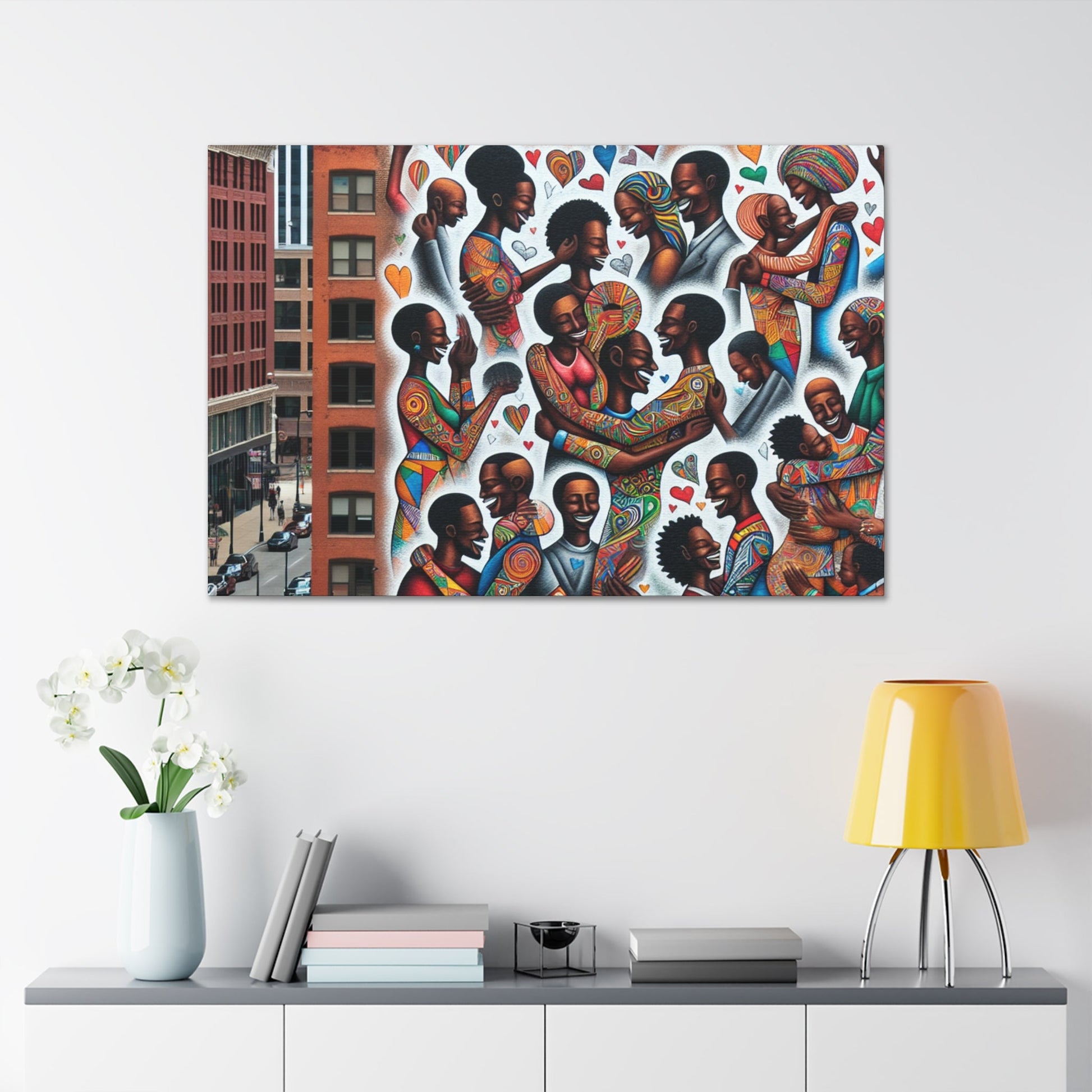 "Affectionate Harmony: Urban Mural" - Canvas - Authentic4Us