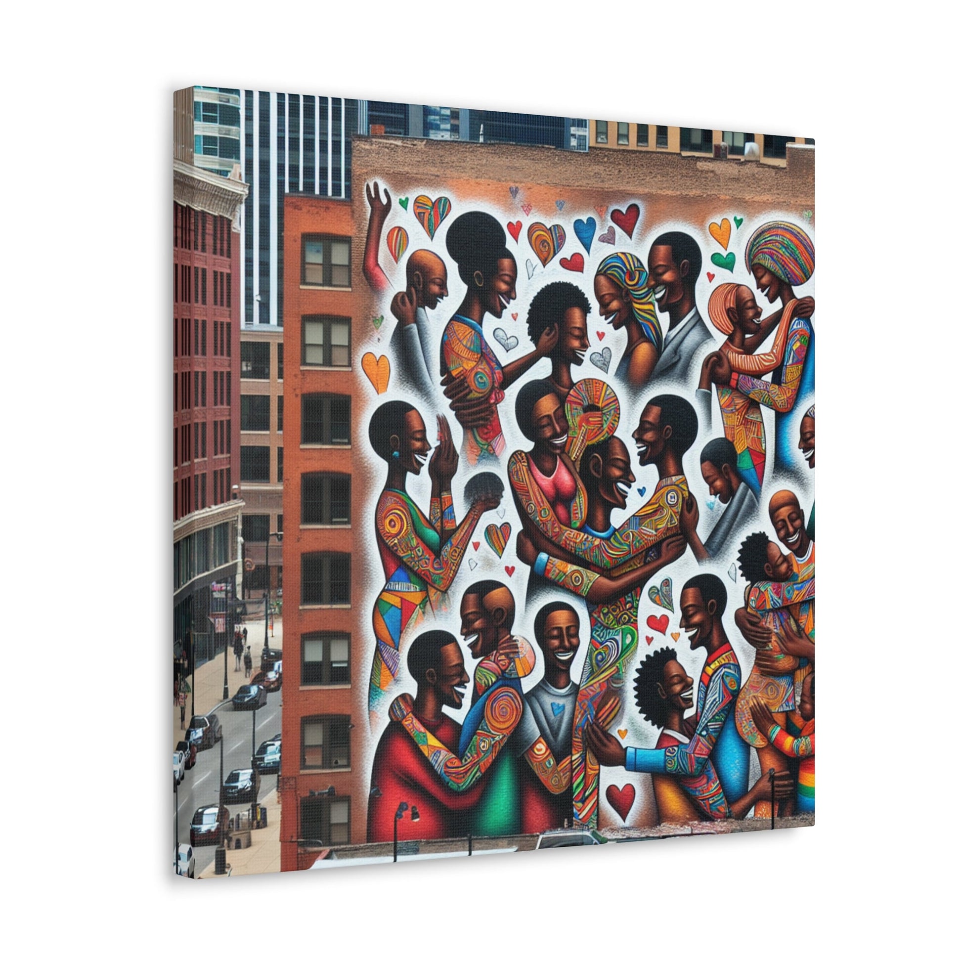 "Affectionate Harmony: Urban Mural" - Canvas - Authentic4Us