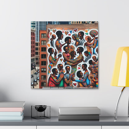 "Affectionate Harmony: Urban Mural" - Canvas - Authentic4Us