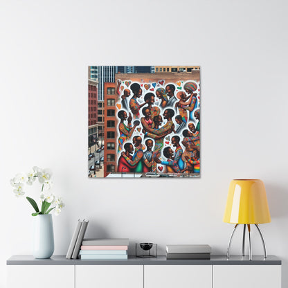 "Affectionate Harmony: Urban Mural" - Canvas - Authentic4Us