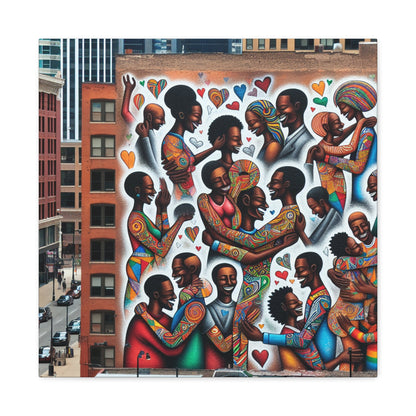 "Affectionate Harmony: Urban Mural" - Canvas - Authentic4Us