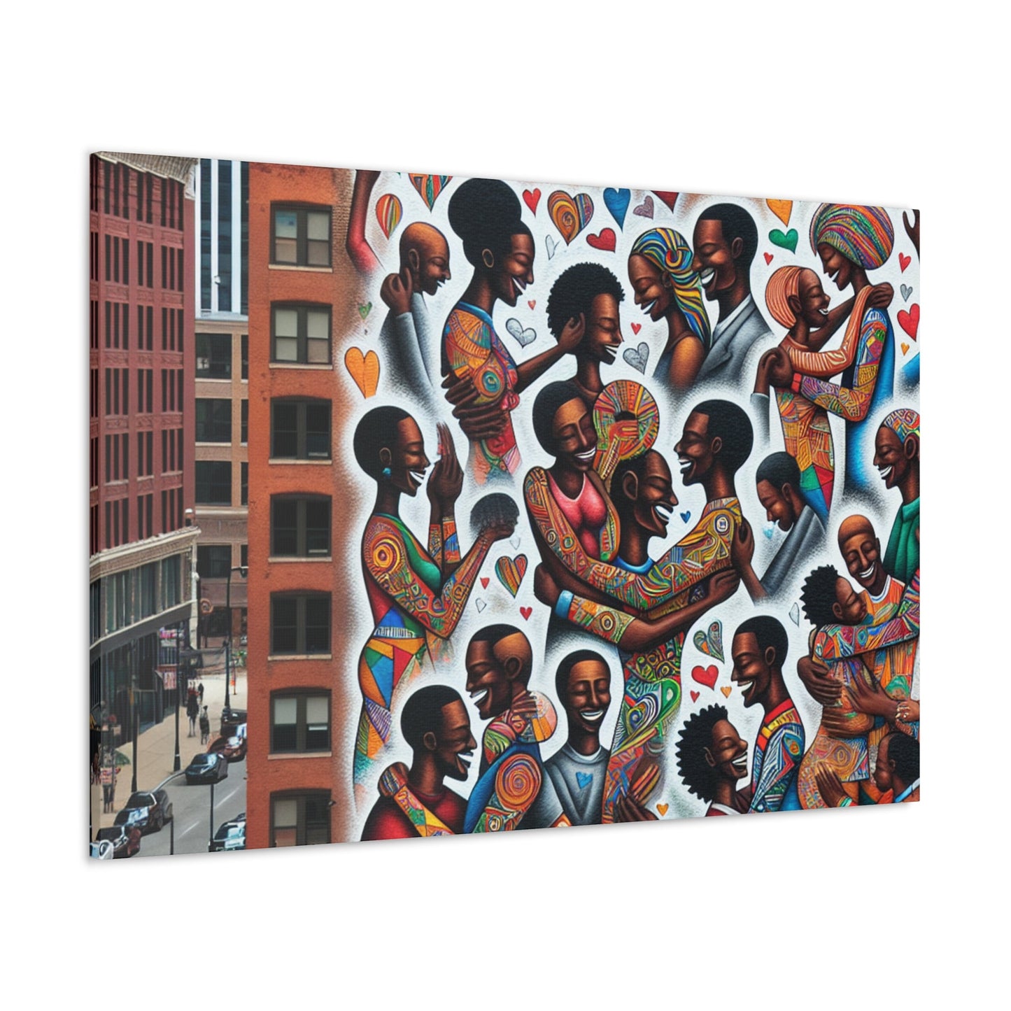 "Affectionate Harmony: Urban Mural" - Canvas - Authentic4Us