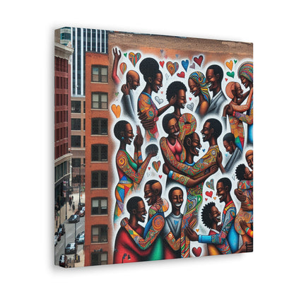 "Affectionate Harmony: Urban Mural" - Canvas - Authentic4Us