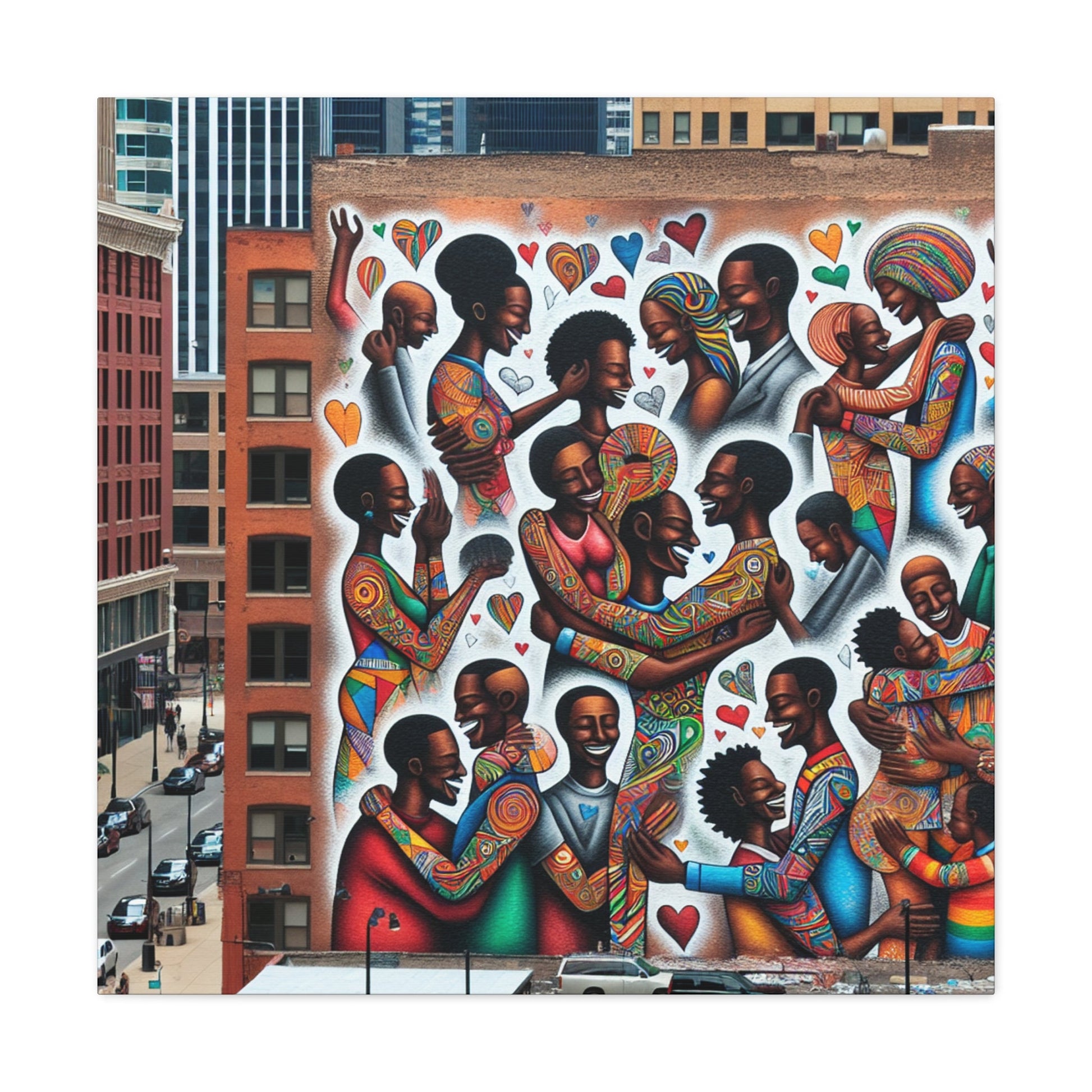 "Affectionate Harmony: Urban Mural" - Canvas - Authentic4Us