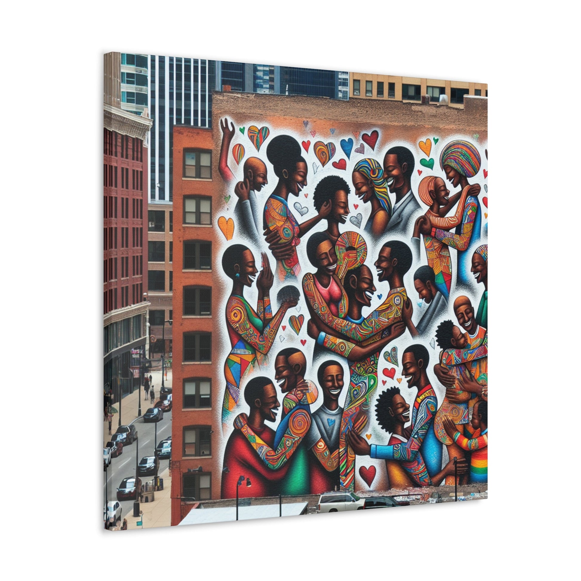 "Affectionate Harmony: Urban Mural" - Canvas - Authentic4Us