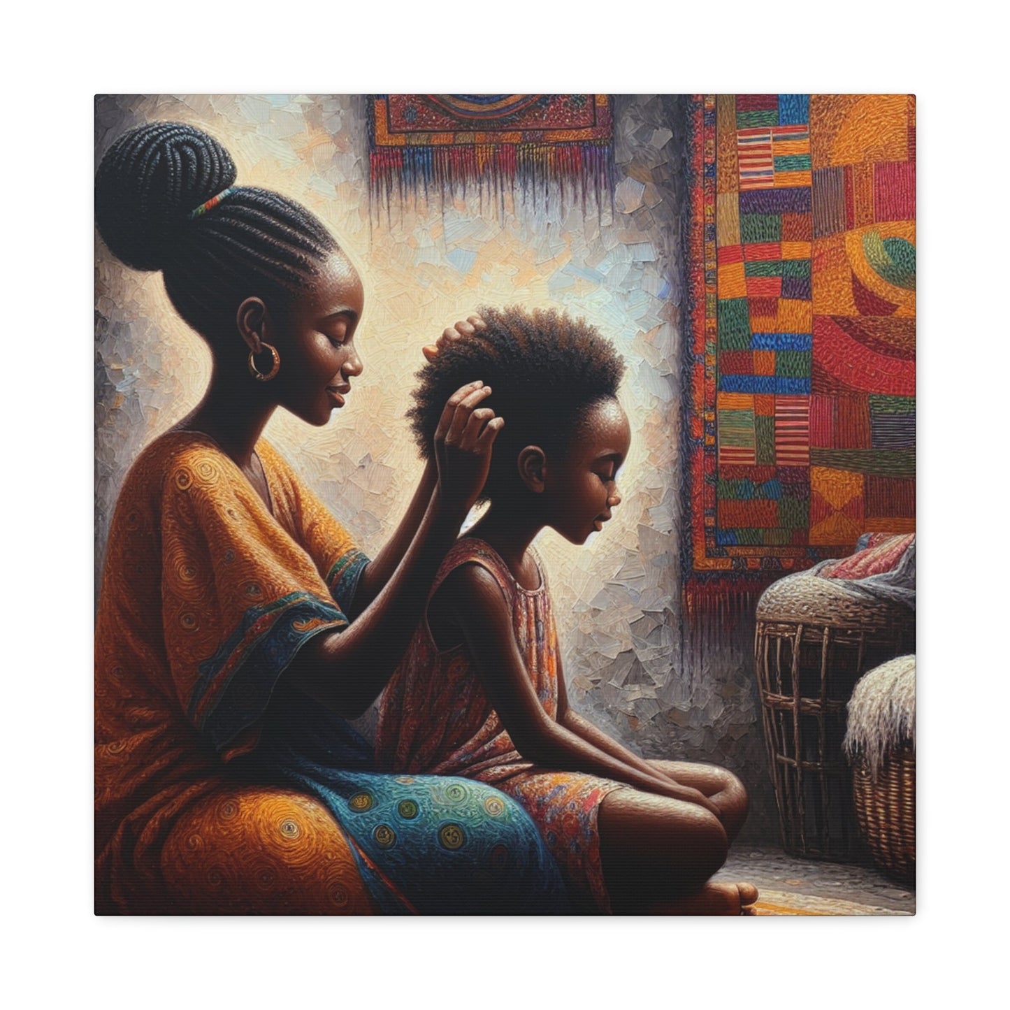 "African Serenity: Mother and Daughter" - Canvas - Authentic4Us