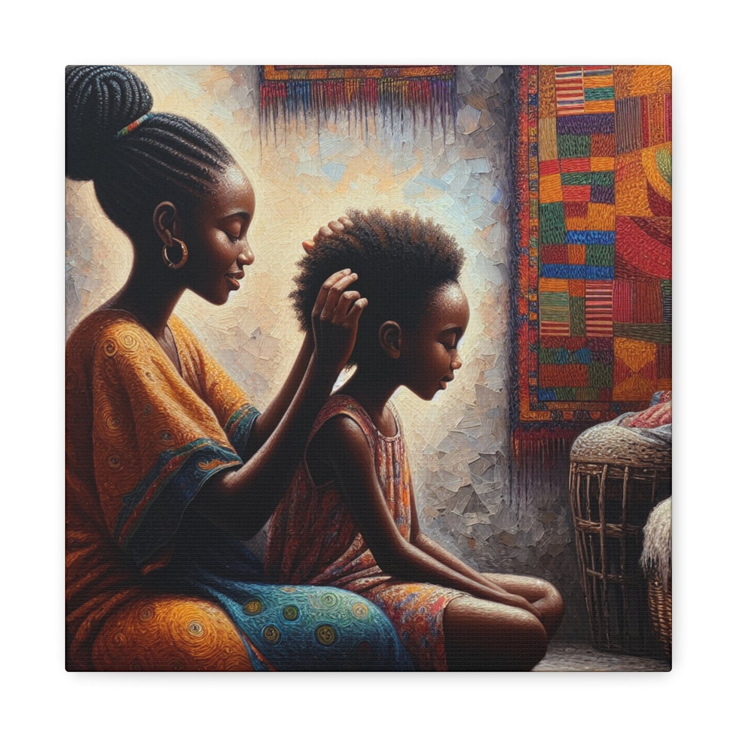 "African Serenity: Mother and Daughter" - Canvas - Authentic4Us