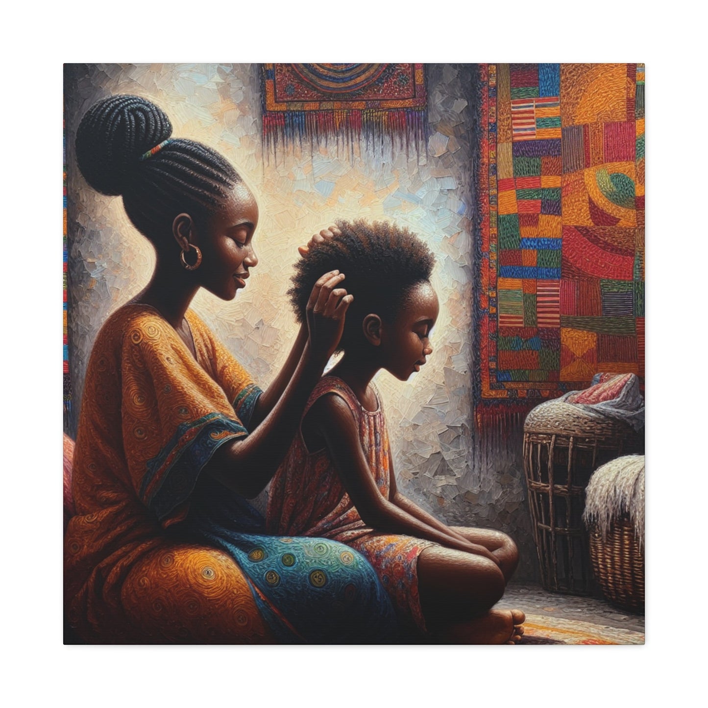 "African Serenity: Mother and Daughter" - Canvas - Authentic4Us