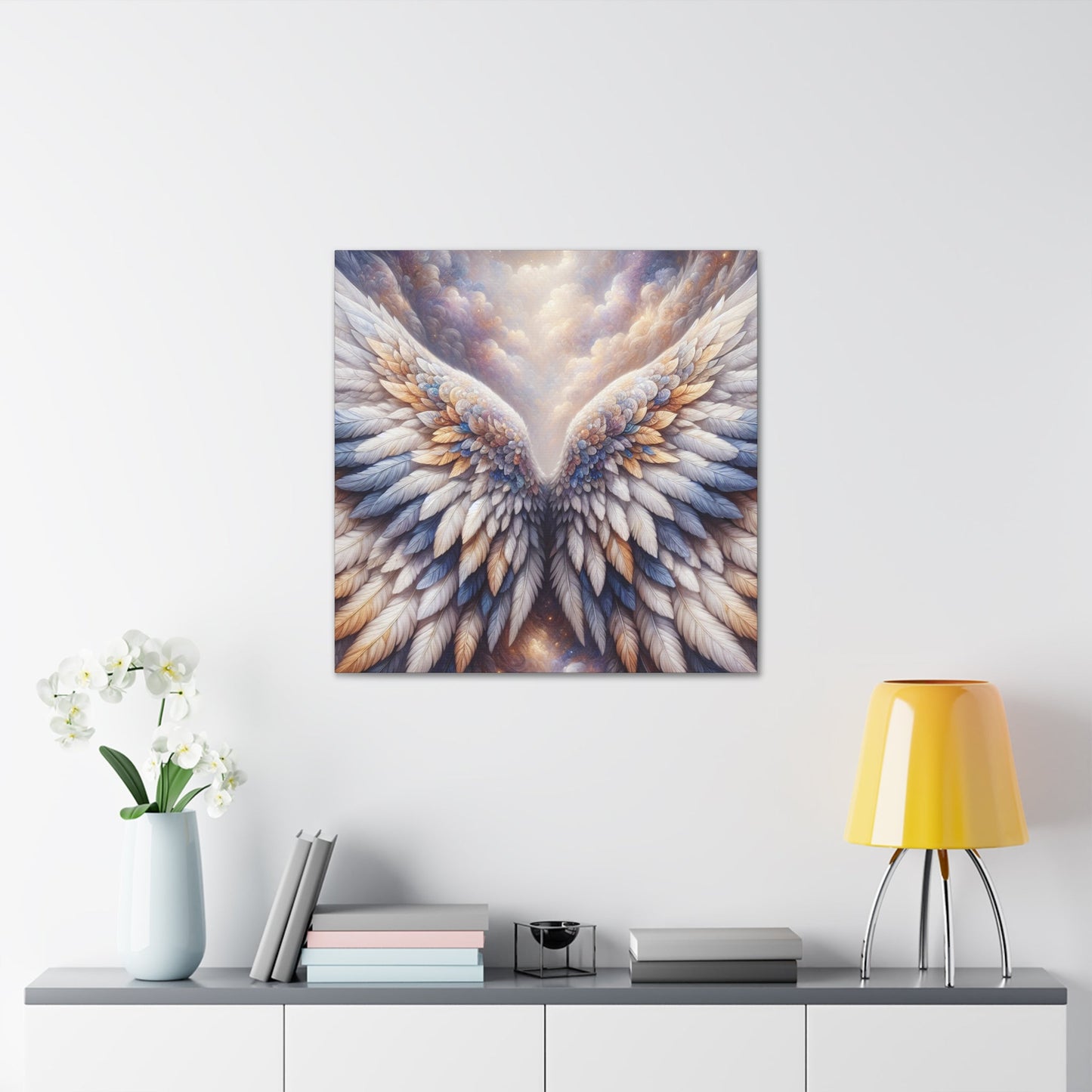 "Angelic Majesty: Ethereal Wings Canvas" - Canvas - Authentic4Us