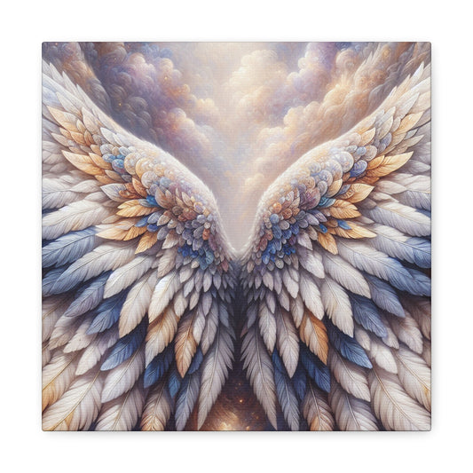 "Angelic Majesty: Ethereal Wings Canvas" - Canvas - Authentic4Us