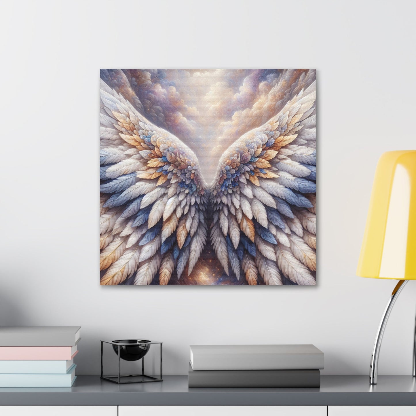 "Angelic Majesty: Ethereal Wings Canvas" - Canvas - Authentic4Us