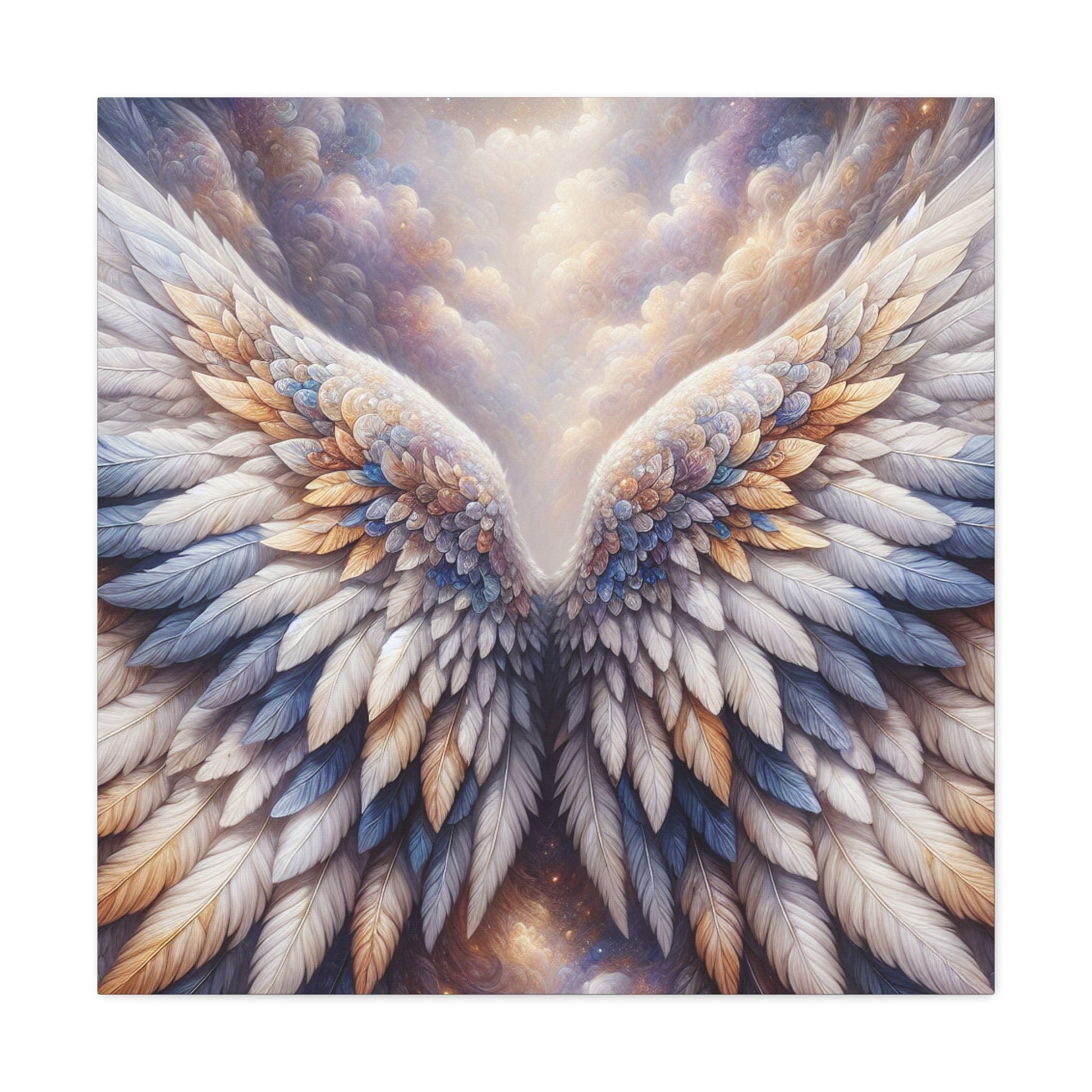 "Angelic Majesty: Ethereal Wings Canvas" - Canvas - Authentic4Us