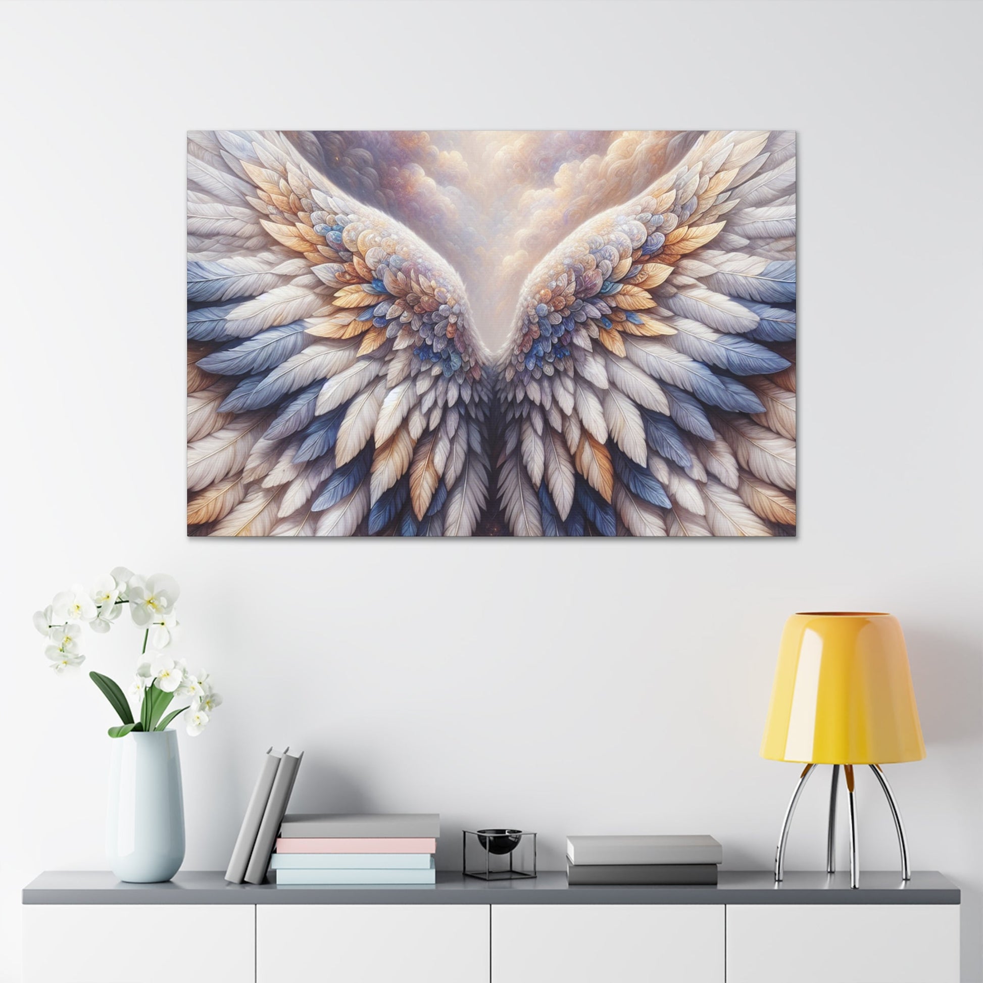 "Angelic Majesty: Ethereal Wings Canvas" - Canvas - Authentic4Us