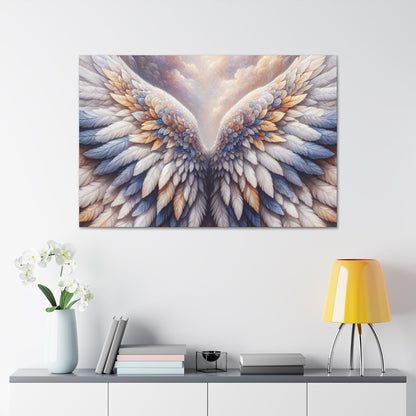 "Angelic Majesty: Ethereal Wings Canvas" - Canvas - Authentic4Us