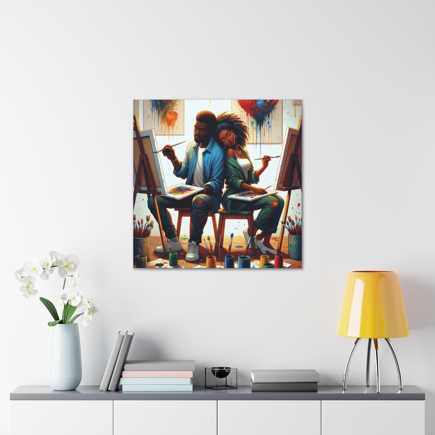 "Artful Embrace: A Duo's Creation" - Canvas - Authentic4Us