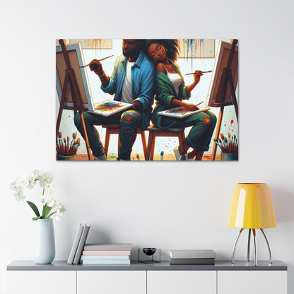 "Artful Embrace: A Duo's Creation" - Canvas - Authentic4Us