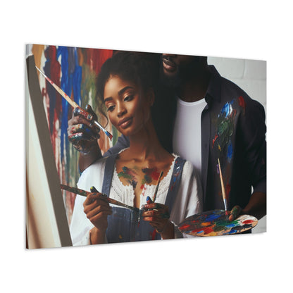 "Artistic Harmony: Collaborative Painting Duo" - Canvas - Authentic4Us