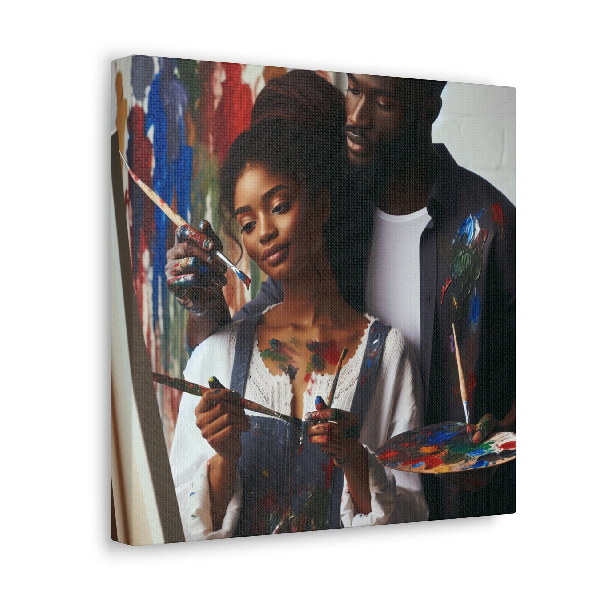 "Artistic Harmony: Collaborative Painting Duo" - Canvas - Authentic4Us