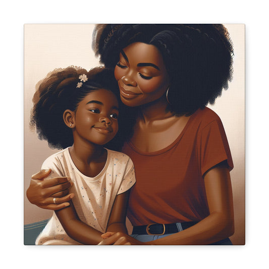 "Beloved Bond: An African-American Mother-Daughter Portrait" - Canvas - Authentic4Us