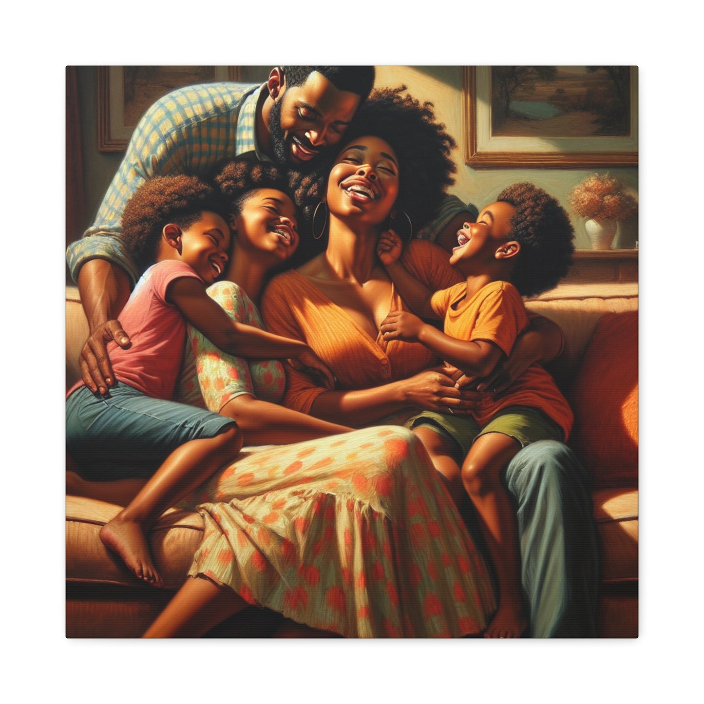 "Blissful Embrace: A Family's Joy" - Canvas - Authentic4Us