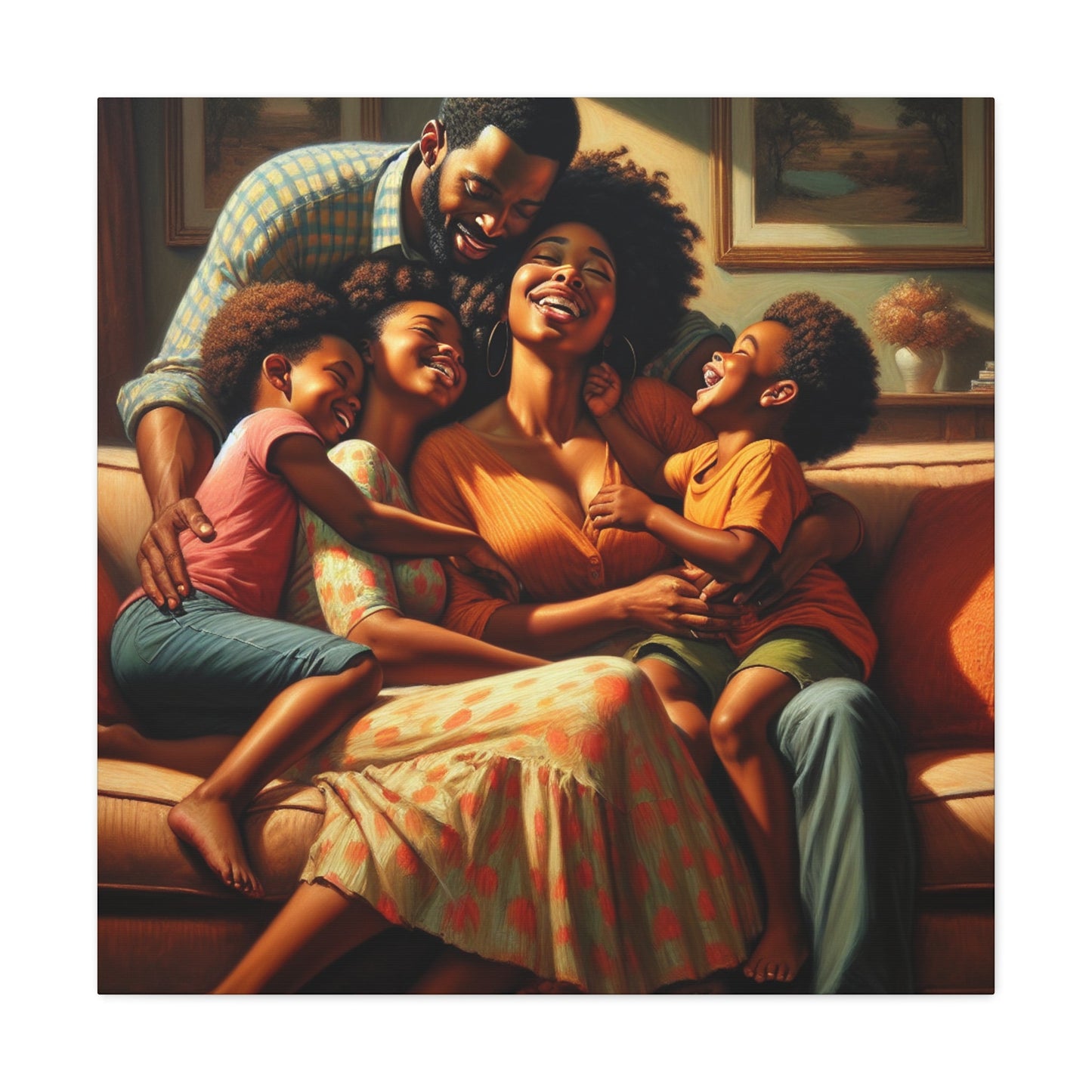 "Blissful Embrace: A Family's Joy" - Canvas - Authentic4Us