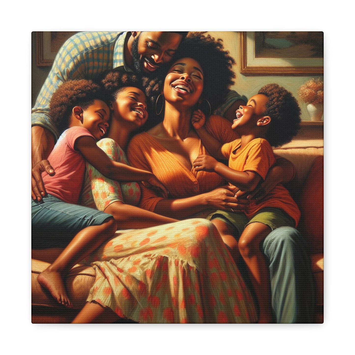 "Blissful Embrace: A Family's Joy" - Canvas - Authentic4Us