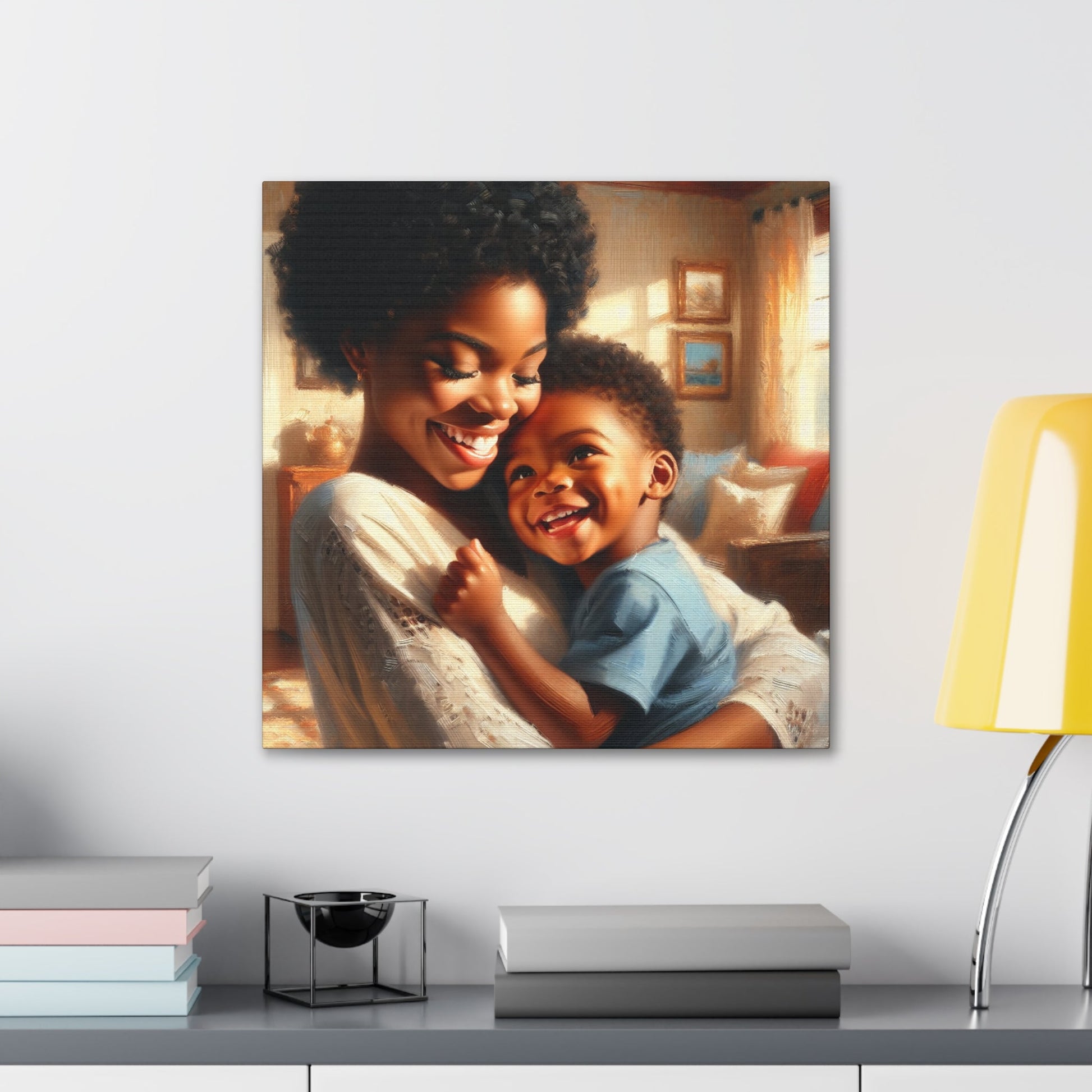 "Blissful Embrace: Mother and Child" - Canvas - Authentic4Us