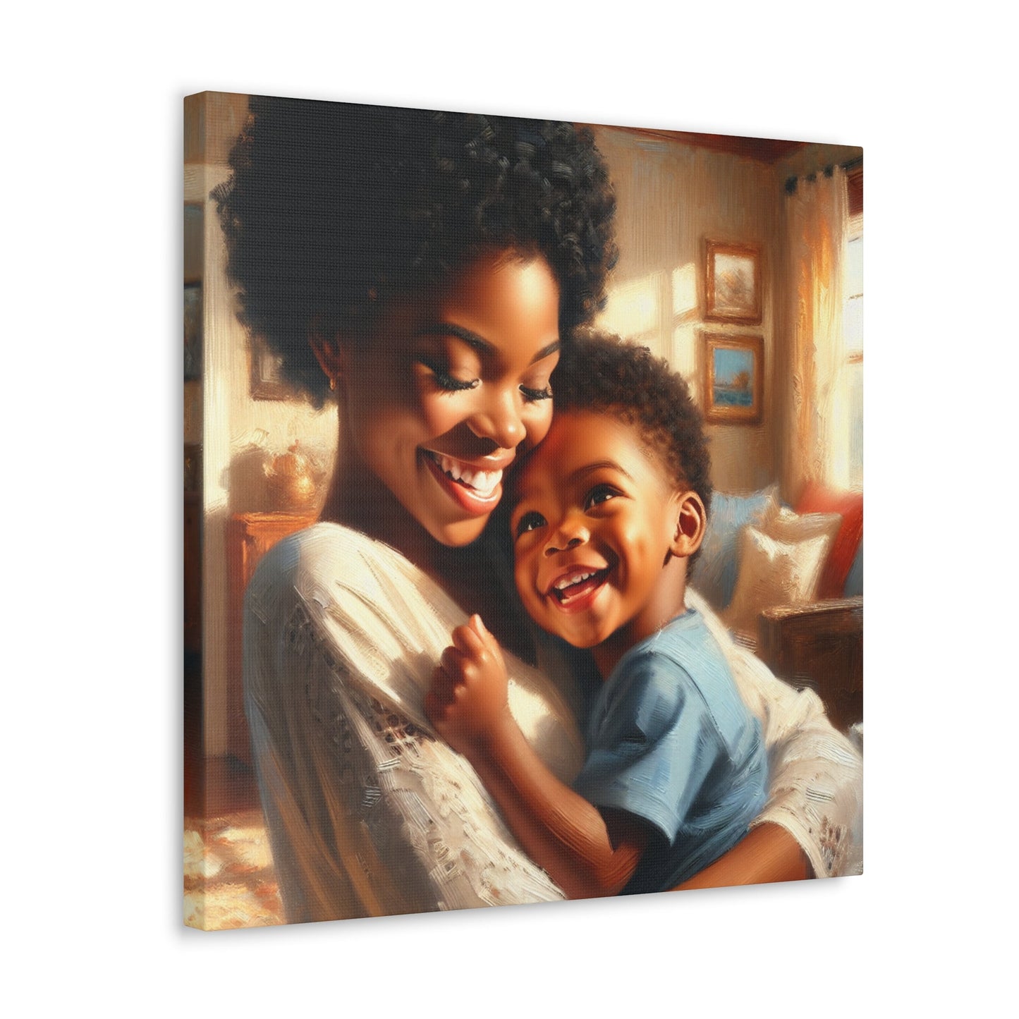 "Blissful Embrace: Mother and Child" - Canvas - Authentic4Us