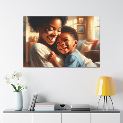 "Blissful Embrace: Mother and Child" - Canvas - Authentic4Us