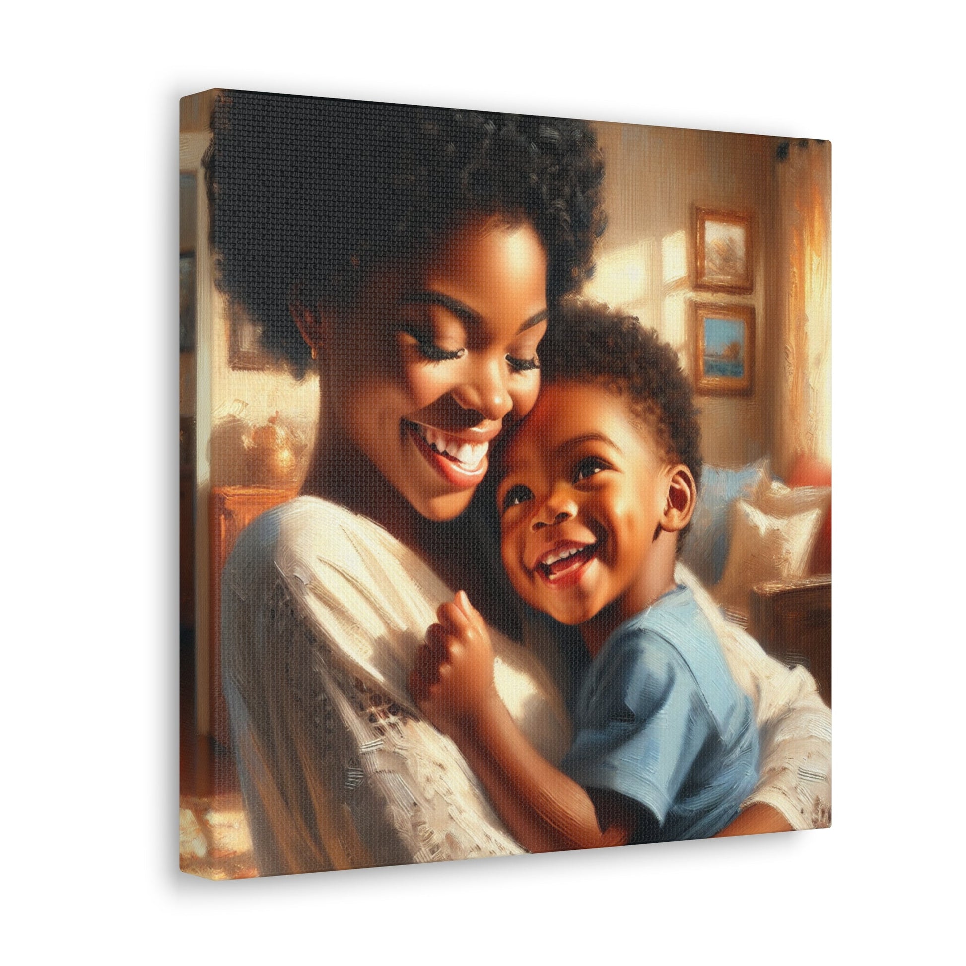 "Blissful Embrace: Mother and Child" - Canvas - Authentic4Us