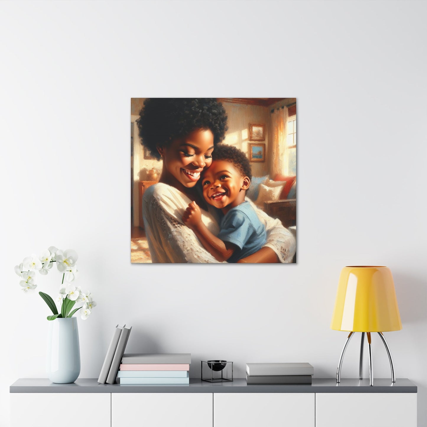 "Blissful Embrace: Mother and Child" - Canvas - Authentic4Us