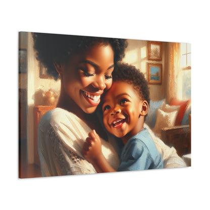 "Blissful Embrace: Mother and Child" - Canvas - Authentic4Us