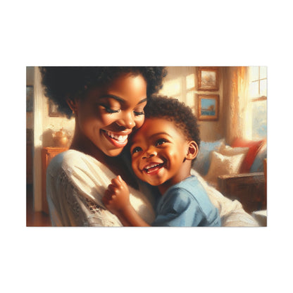 "Blissful Embrace: Mother and Child" - Canvas - Authentic4Us