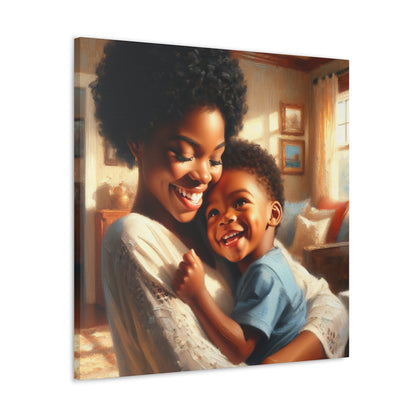 "Blissful Embrace: Mother and Child" - Canvas - Authentic4Us