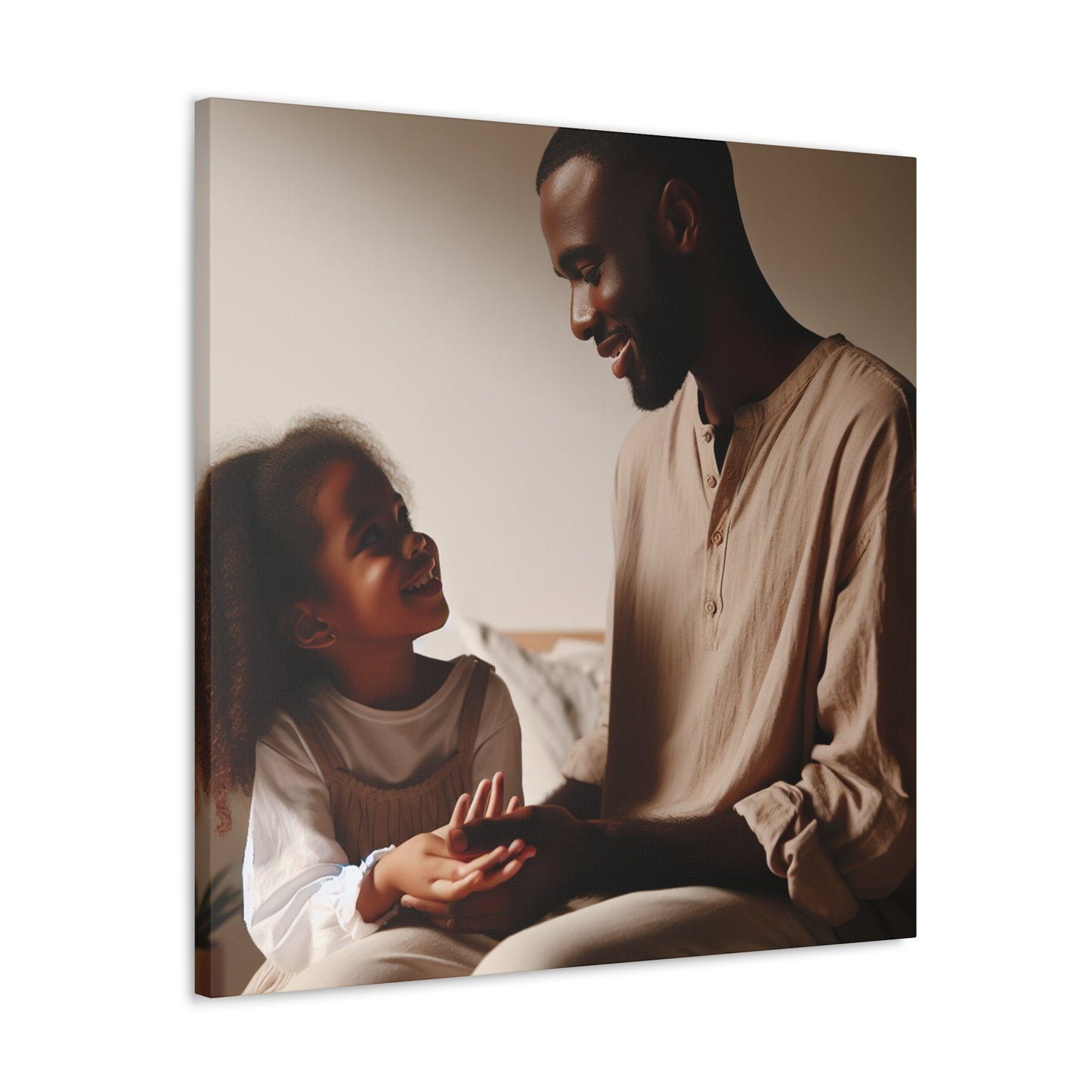 "Captivating Love: A Serene Father-Daughter Moment" - Canvas - Authentic4Us