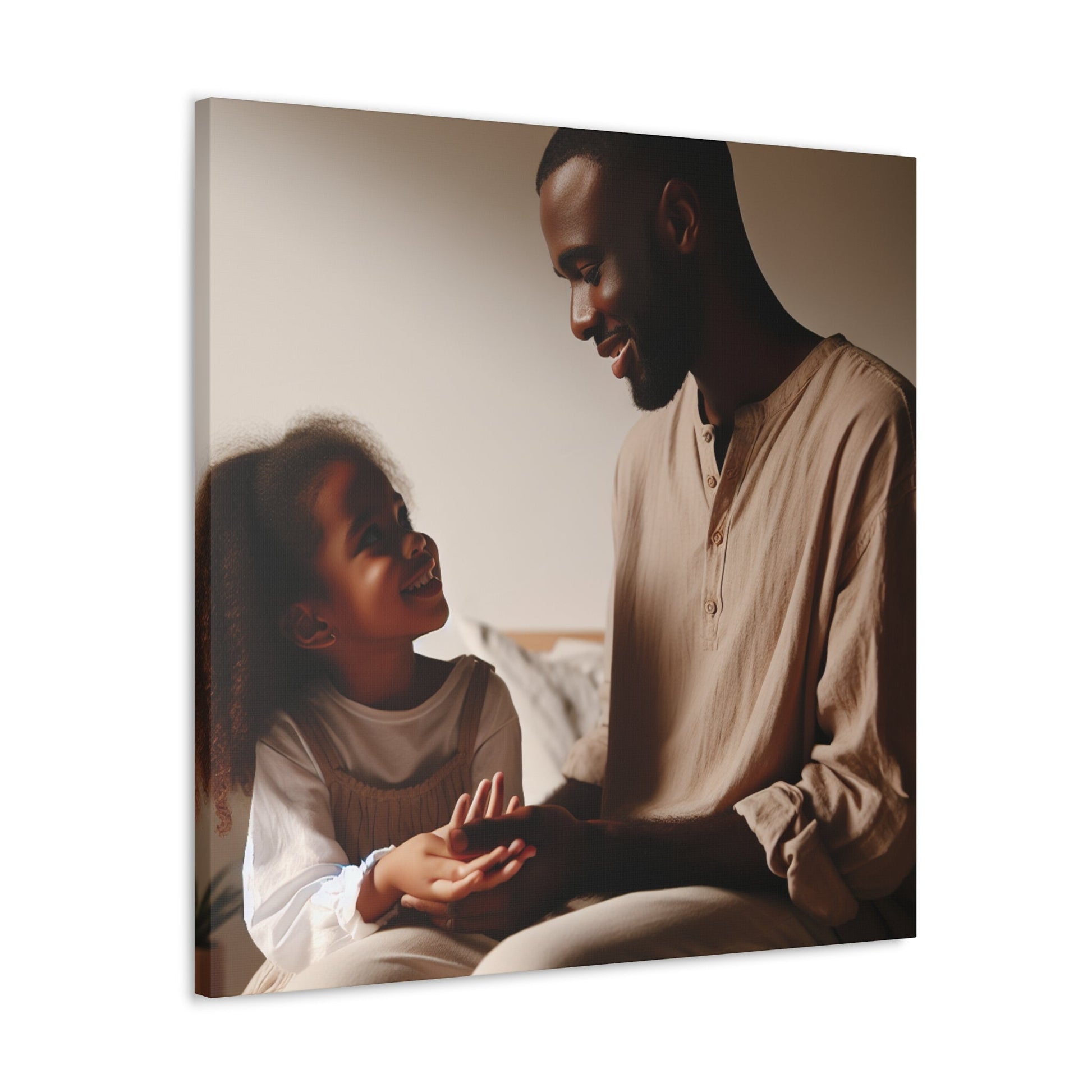 "Captivating Love: A Serene Father-Daughter Moment" - Canvas - Authentic4Us